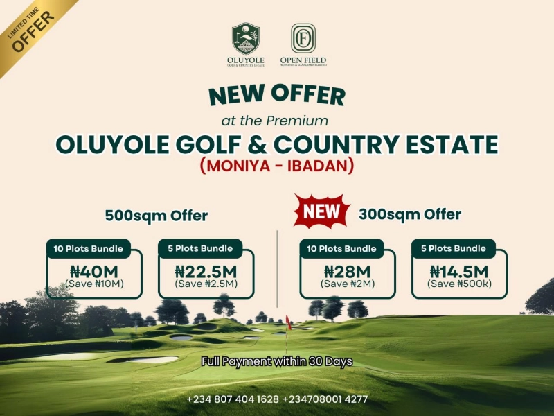 Oluyole Golf & Country Estate New Offer